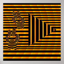 Pause for Paws Play button op art for roulette ad Print