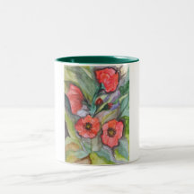 PAVOTS - COULEUR POUR AQUARELLE TASSES À CAFÉ