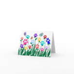 Paw print garden blank card