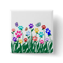 Paw print garden button