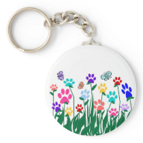 Paw print garden key chain