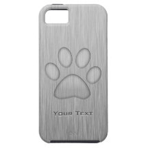 Paw Print; Metal-look iPhone 5 Case