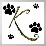 Paw Print Monogram Poster