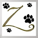 Paw Print Monogram Poster