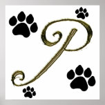 Paw Print Monogram Poster