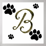 Paw Print Monogram Poster