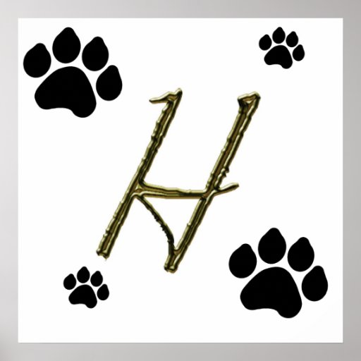 Paw Print Monogram Poster