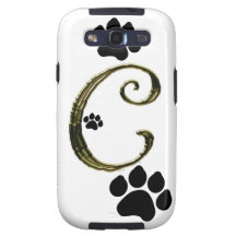 Paw Print Monogram Samsung Galaxy Case