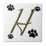 Paw Print Monogram Tile