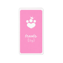 Paw Print Princess Off-Leash Art™ Pet Treats Custom Address Label