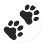 Paw Print Round Sticker