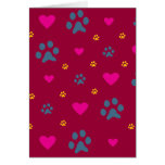 Paw Prints and Hearts Greeting Card