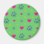 Paw Prints and Hearts Magnets