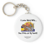 Paw Prints Coloured Keychain