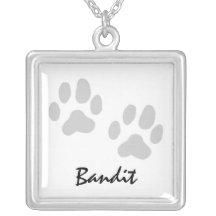Paw Prints Necklace - Add Your Dog's Name