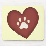 Paw Prints On My Heart Mouse Pads