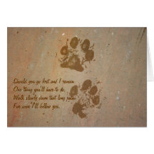 Paw Prints on Stone Note Card