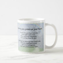 Paw prints on your heart pet memorial sympathy mug