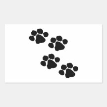 Paw Prints Rectangle Sticker