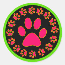 Paw Prints Round Sticker