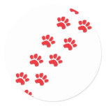 Paw Prints Round Stickers