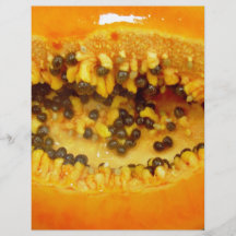 Pawpaw bisected with seeds flyers