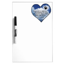 Pawprint Memorial Poem Dry Erase White Board