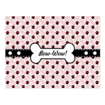 Paws and Bones Funny Design for Dog Lovers Post Cards