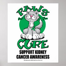 Paws for the Cure Cat Kidney Cancer Posters