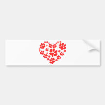 Paws Heart Bumpersticker