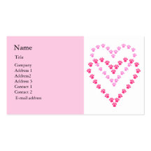 Paws Here Business Card Pink Paw Prints
