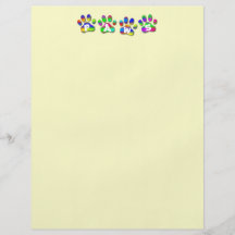 Paws Rainbow Colour Pawprints Letter Flyers