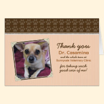 Paws Thank You Card for the Vet (peach/brown) cards