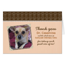 Paws Thank You Card for the Vet (peach/brown)