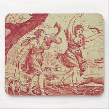 Pays français vintage Toile rouge Mousepad Tapis De Souris