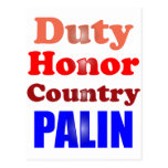 Pays Palin d'honneur de devoir Cartes Postales
