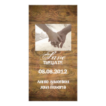 Pays rustique de fibre de bois cowboyWedding Photocarte Customisée