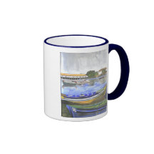 Paysage l'aquarelle, Barreiro, Portugal Tasse À Café