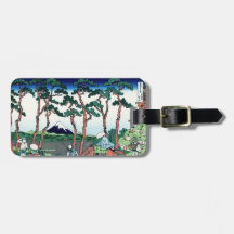 Paysage oriental frais de vue de Hokusai Fuji de J Étiquettes De Bagages