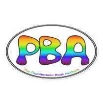PBA Oval Sticker White