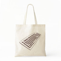 PC computer keyboard geek tote bag
