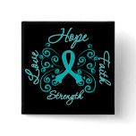 PCOS Hope Motto Butterfly buttons