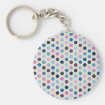 pd21 POLKADOTS POLKA DOT WHITE PINK PURPLE BLUES B Keychain