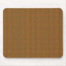 pd41 ORANGE BLACK OPTICAL ILLUSIONS  CIRCLES POLKA Mouse Pads