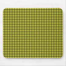 pd41 YELLOW BLACK OPTICAL ILLUSIONS  CIRCLES POLKA Mouse Pads
