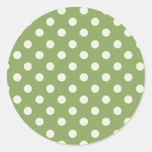 Pea Green and White Polka Dot Sticker