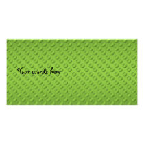 Pea green polka dots on green custom photo card