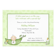 Pea in the Pod Baby Shower Invitations