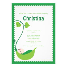 Pea Pod Baby Girl Baby Shower Invitation
