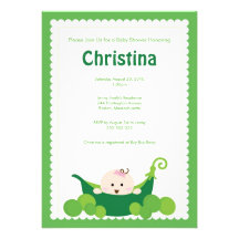 Pea Pod Baby Girl Baby Shower Invitation
